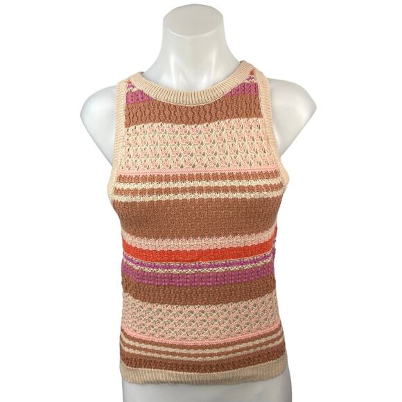 Lulus Tops - NEW Lulus Exceptional Expression Beige Multi Striped Sweater Knit Tank Top Sz XS
